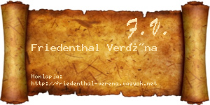 Friedenthal Veréna névjegykártya